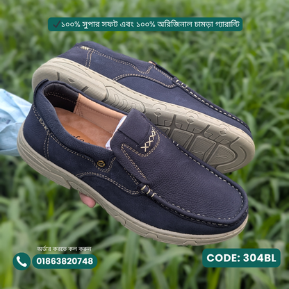 Casual Shoes - 100% গরুর চামড়া- 304BL - Blue