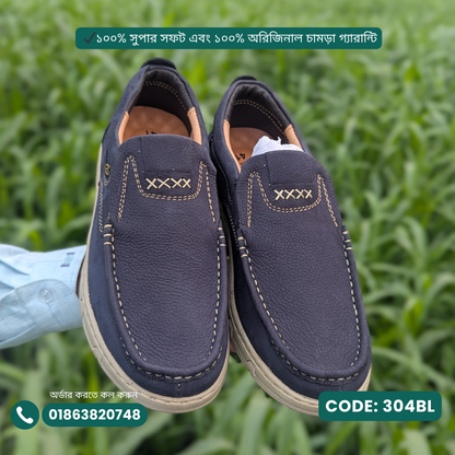 Casual Shoes - 100% গরুর চামড়া- 304BL - Blue